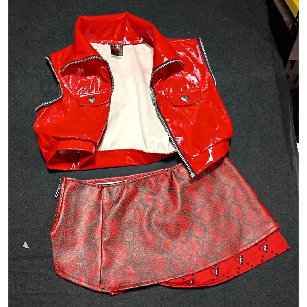 Disguise Descendants Girls Red Zip Jacket & Skirt Costume Set, Polyester Size S